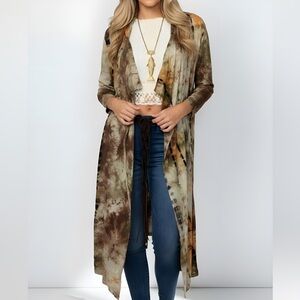 ‎NWT Coin 1804 Tie Dye Waterfall Kimono -- L